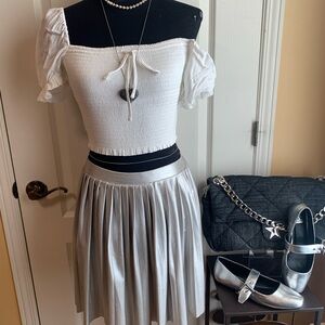 Wilfred crop smocked puff short sleeves